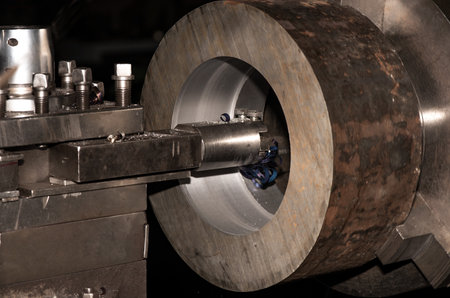 metal turning in a factory