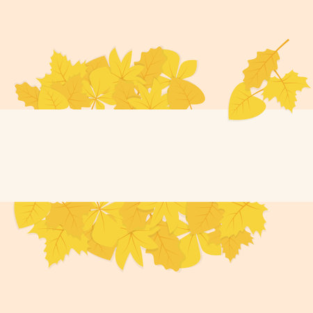 Autumn background with yellow maple leaves. Vector illustration. EPS10のイラスト素材