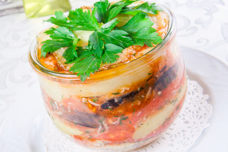 Salad with roasted vegetablesの写真素材