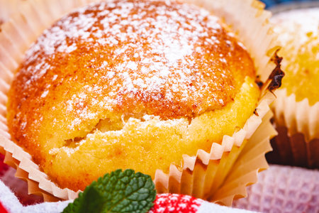 Homemade muffins with raisins and cheese. Close upの写真素材