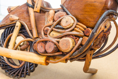 Model chopper,handmade from wood and rattan.の写真素材