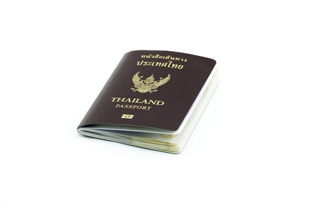 Thailand passport on white background. - (Isolated background)の写真素材