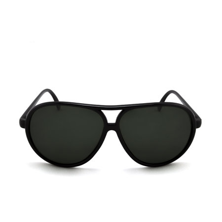 Black sunglasses on a white background isolated with reflection and transparency.の写真素材