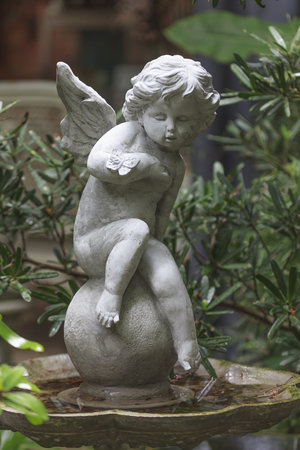 Cupid Statue sculpture in the garden.の写真素材