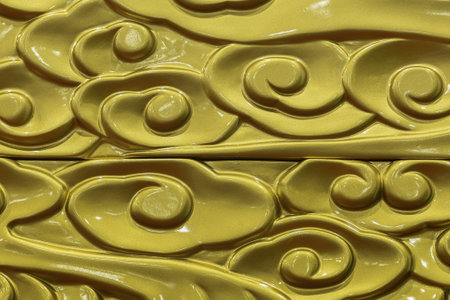 Close-up Golden Filigree Gloss Texture Background.の写真素材