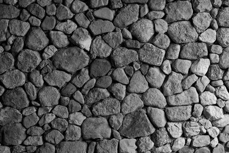 Background - Stacked Stone Wall with Shade.の写真素材