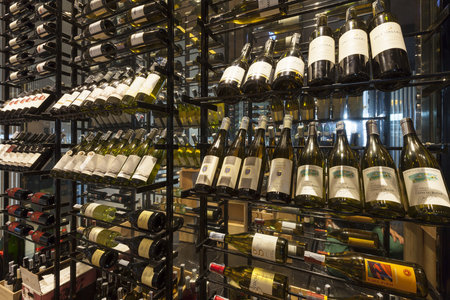 Bangkok, Thailand - 2015, July 11: Modern Wine Shop at Bangkok Marriott.Hotel Sukhumvit.のeditorial素材
