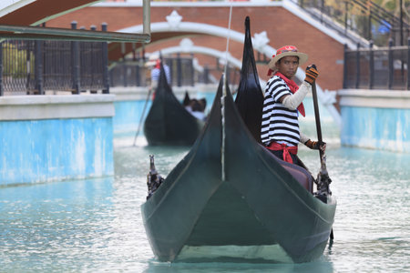 Huahin, Thailand - March 14, 2015: Canals at the Venezia huahin where is a new famous landmark for tourist and A fountain in the Mall on August 29, 2014 in Huahin, Thailand.のeditorial素材
