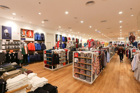 Nakhon Pathom, THAILAND - November 19, 2015: Interior view of Uniqlo store inside shopping mall on...