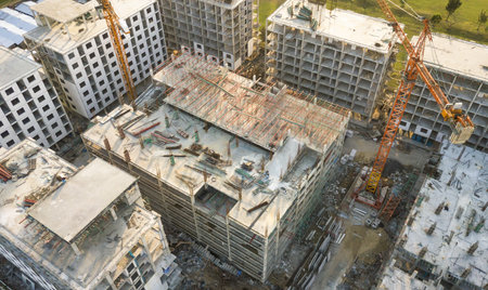 Aerial view of Construction site background.の写真素材