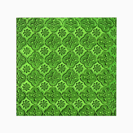 Surface of glass traditional Thai style texture decorated on isolated white background.の写真素材