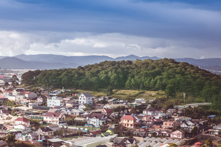 Landscape and Cityscape background - Dalat city, Vietname at day time.の写真素材
