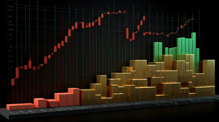 Gold market stock wealth business finance investment on money trade exchangeの素材
