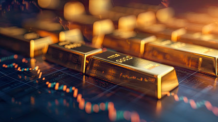 Gold market stock wealth business finance investment on money trade exchangeの素材