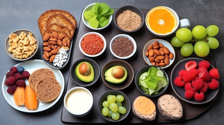 Best food and fruits nutrition for healthy. Nutritionists are professional and meticulous in making healthy diet plansの素材