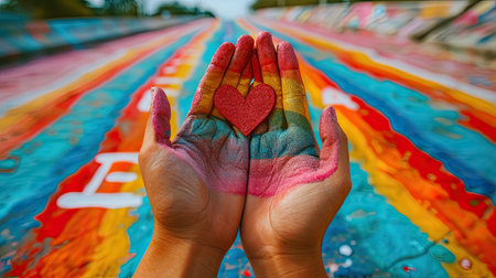 The Symbol or gesture of LGBTQ couple in the style of homosexual themes concept.の素材