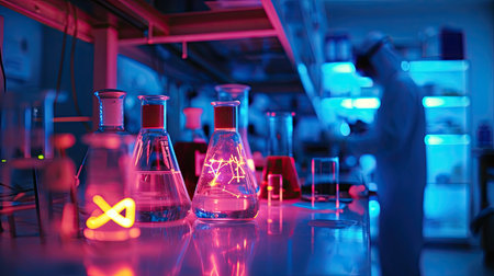 lab chemistry or science research and development concept.の素材