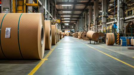 Paper rolls factory or warehouse.の素材
