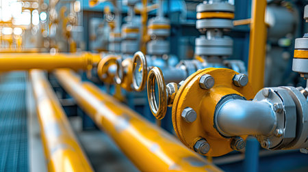 Pipe line oil and gas valves at gas plant pressure safety valve selective. Generative AI.の素材