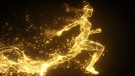 Creative sport idea running or jogging. AI Generated.の素材