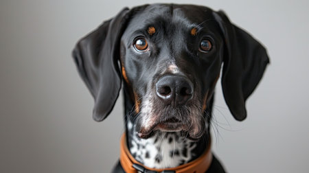 Surprised dog stand on a white background. AI Generated.の素材