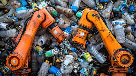 Parsing waste for longevity with robotic arms that are automated for reuse and space, Generative AI.の素材