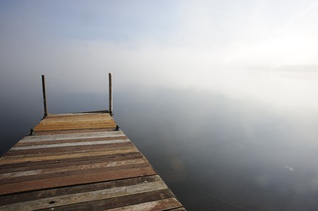 otter Lake Manitoba, Canada with morning fog