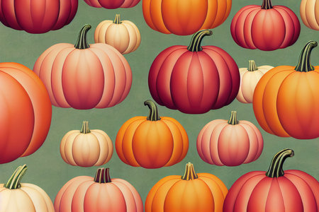 Seasonal background Banner with copy space. Pumpkins with Cream color Fabric. Fall Concept.の素材