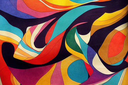 Abstract colorful vintage painting scarfの素材