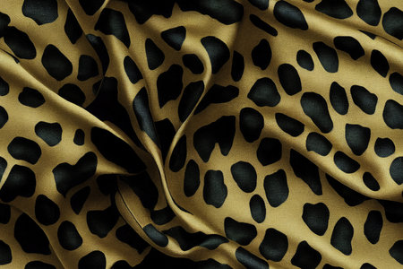 leopard texture pattern silk scarfの素材