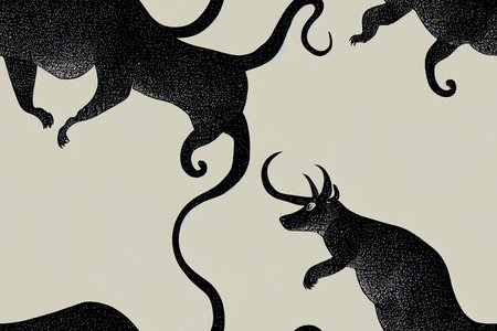 Beast pattern. Animals background seamless. cute cartoon animals. jungleの素材