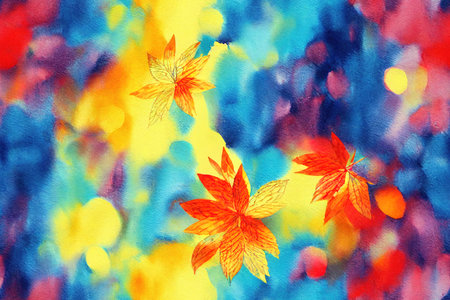 Watercolor seamless pattern with spring winter nature landscape in abstract style. Abstract art background print. Texture paper. seamless pattern. Contemporary art.の素材