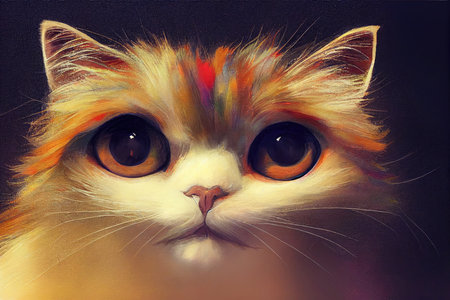 An artistically designed and digitally painted, abstract portrait ofの素材