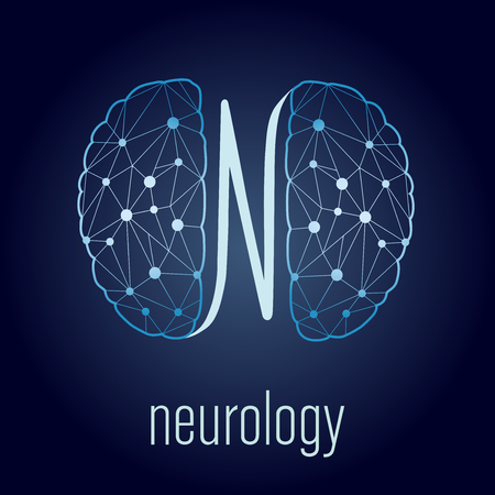 neurology concept, two linked parts of the brainのイラスト素材
