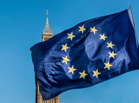 European Union flag in front of Big Ben, Brexit EU
