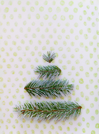 christmas holiday card on dotted winter backgroundの写真素材