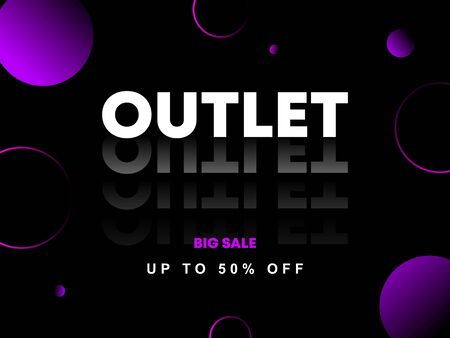 Outlet Sale 50% Off Black Circles Purple Planet Universe White Shop Storeのイラスト素材