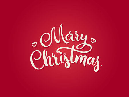 Merry Christmas type red vector font style calligraphic lettering typography calligraphy redのイラスト素材