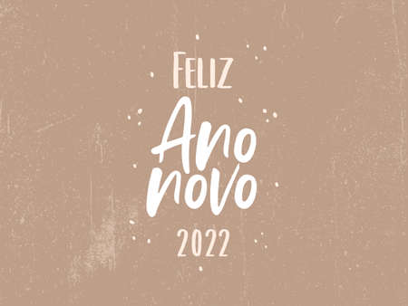 Happy New Year Happy New Year 2022 gold letter lettering calligraphic design Holiday vector vintage brazilian portugueseのイラスト素材