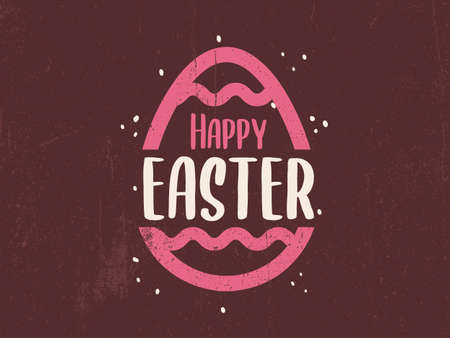 Happy Easter egg chocolate Vector illustration pink strawberry Holiday Religious rabbitのイラスト素材