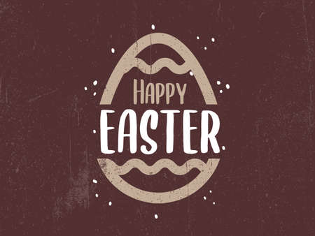 Happy Easter egg chocolate Vector illustration golden brown Holiday Religious rabbitのイラスト素材