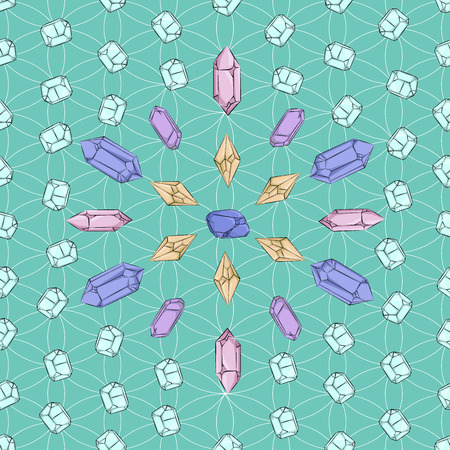Crystals and Diamonds Patternのイラスト素材