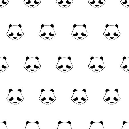 Panda bear cute vector animal. Seamless patternのイラスト素材
