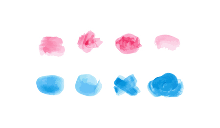 Set of colorful watercolor hand painted isolated point banners for logoのイラスト素材