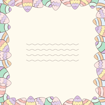 cute eggs frame for easter invitations cardのイラスト素材