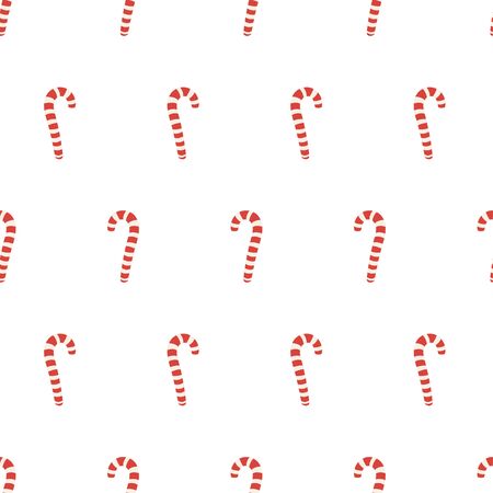 Sweet candy canes on cute Christmass patternのイラスト素材