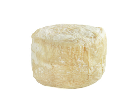 Buche de chevre goat milk cheese isolated on white backgroundの写真素材