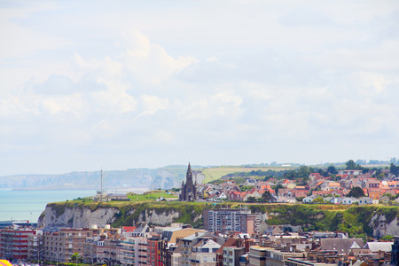 Panoramic view on city of Dieppe, Normandy, Franceの写真素材
