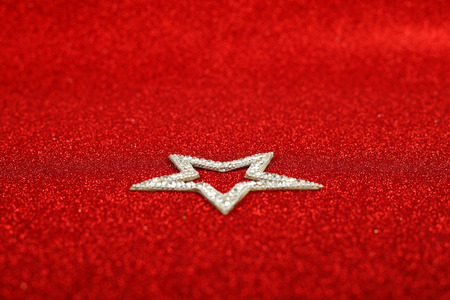 Satanic christmas card with pentagram on glitter backgroundの写真素材