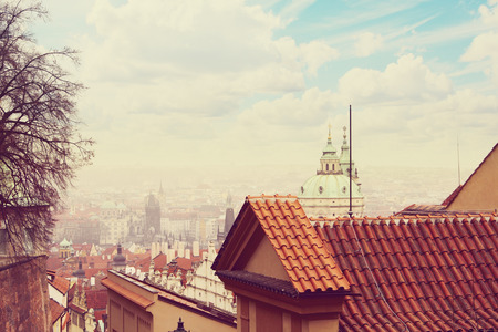 Panoramic view on Prague Czech Republicの写真素材